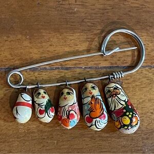 Christmas Matroyska Brooch Pin